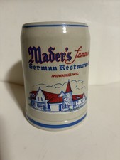 VTG MADER'S Famous German Restaurant Beer MUG Stein Milwaukee WI - West Germany picture