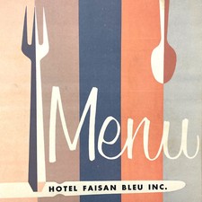 1950s Hotel Faisan Bleu Restaurant Menu Labelle Boulevard Cabaret Saint-Martin picture