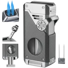 5-in-1 Butane Torch Lighter, Windproof 4 Jet Blue Flames, Adjustable and Refilla picture