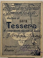 ANCONA PNF ASSOCIAZIONE NAZIONALE FERROVIERI F… TESSERA ANNO A.I° 1923 VENTENNIO picture