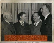 1946 Press Photo AB Happy Chandler, Warren Giles Reds mgr & Walter Briggs Jr picture