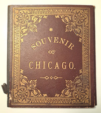 CHICAGO ILLINOIS souvenir fold out album of city views c. 1880s  picture