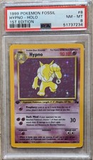 Pokémon 1999 Fossil Hypno 1st Edition Holo #8/62 PSA 8 English picture
