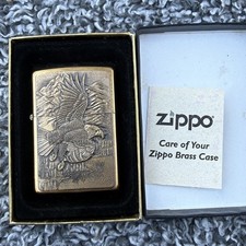 Vintage Zippo 2000 Barrett Smythe Soaring Eagle Brass Lighter With Box NEW picture