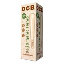 OCB Organic Cones 1 1/4 Unbleached Pre-Rolled Cones 84mm (100 Count Cone Tower) picture