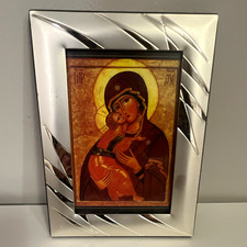Virgin Mary & Child Framed Christian Icon Picture, Christianity Religious Art picture