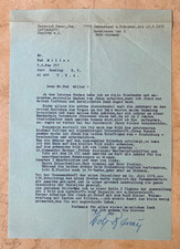 RARE ZEPPELIN HINDENBURG SURVIVOR CAPT. HEINRICH BAUER SIGNED 1976 TYPED LETTER picture