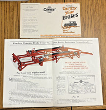 VTG 1929 COWDREY DYNAMIC BRAKE TESTER PAMPHLETS SOUTH BEND INDIANA BENDIX CORP picture