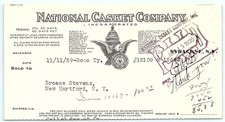 1930 National Casket Company Billhead, Syracuse NY picture