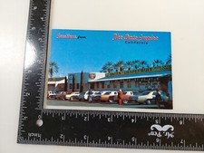  INDIO, CA. SHIELDS DATE GARDEN & SHOWROOM, WOODY AUTOMOBILE POSTCARD📬📨 picture