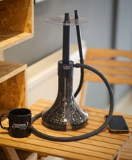 AlfeShisha Performance Epoxi Hookah Black, Glass Shisha, Portable Glass Vase picture