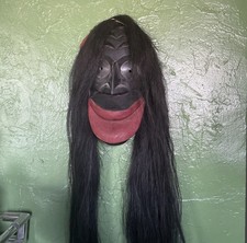 VTG False Face Mask Horsehair Carved “Hanging Lip” Iroquois See Cond. Provenance picture