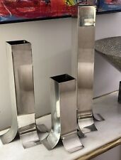 1960s Lino Sabattini Three Silverplate Stele Vases/Candle Holders picture