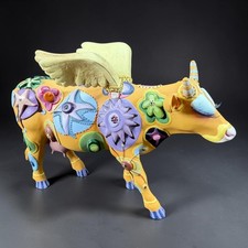 CowParade AngeliCow 9127 Westland Giftware Yellow Angel Wing Cow Figurine 2000 picture