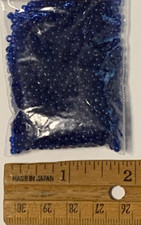 Vintage French Glass Beads 1979- Bodmer Blue Size 8/0 Limited Supply-Translucent picture