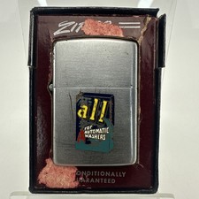 Zippo c.1950- c.1957 Pat. Pend. ALL Detergent Advertising Lighter W/Partial Box picture
