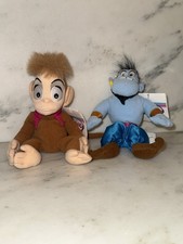 Vintage Disney Store Aladdin Genie Abu Monkey Plush Bean Bag Stuffed Lot NWT picture