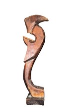 Vintage HODA Hand Carved Wood Monk Preacher Minister Clergy Statue Carving picture