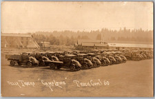 Antique RPPC Postcard ~ Camp Lewis Truck Company 50 Kelly Trucks Real Photo GMC picture