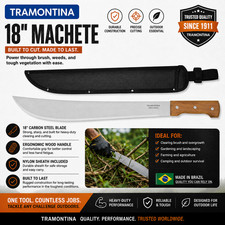 Tramontina 18 in. Machete w/ Carbon Steel Blade & Wood Handle with Nylon Sheath picture
