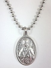 St Lucy Medal Italy Pendant Necklace 24