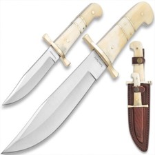 Timber Rattler 2-Piece Bowie Knife Set | Camel Bone Handles | 12