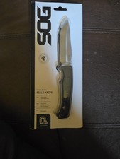 SOG Field Fixed Blade Knife 7Cr17MoV Steel Full Tang w/ Sheath Black TPR 4