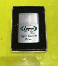 Vintage 1979 Zippo Lighter Layne-Western Denver In Box Unused NM Condition picture
