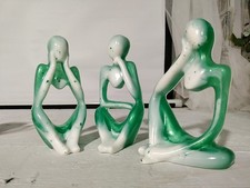 Hand Designed Decorative Green And White Figurine Pieces picture
