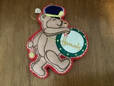 Vtg HARRODS Department Store London Plush Christmas Toy Soldier Bear Ornament picture
