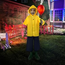 🎃 4FT Halloween Animatronic Prop, Touch & Sound Activated, Light-Up Balloon Dec picture