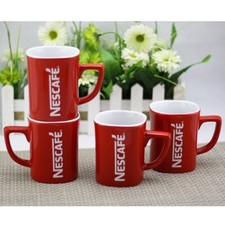 4 New Nescafe Red 8oz Cups Mug Cup  Coffee Tea Collectible Mugs  picture