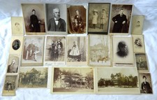 LOT of 21 Antique VICTORIAN Cabinet Cards CDVs Portraits HOUSES 1870-1900 LOOK picture