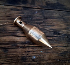 Vintage Solid Brass Hollow Plumb Bob Mason Vertical Level Old Tool 175 Grams picture