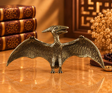 Vintage Brass Pterosaur Pterodactyl Prehistoric Dinosaur Gift Dino Figurine Deco picture