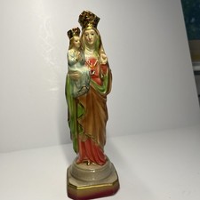 VTG 7.5” St Anne De Beaupre Statue Plastic Molded Figurine Catholic Mid Century picture