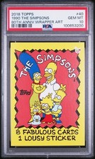 2018 Topps 80th Anniversary Wrapper Art #40 1990 The Simpsons Homer Bart PSA 10 picture