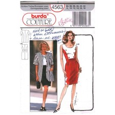 Burda Couture 4563 Vintage Sewing Pattern Dress and Jacket Size 8-18 Retro 90s picture