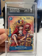 One Piece Monkey D Luffy P-043 Convention Exclusive Promo Alt Art TAG 9 Mint picture