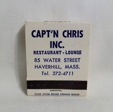 Vintage Capt'n Chris Restaurant Lounge Matchbook Haverhill MA Advertising Full picture