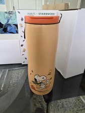 Starbucks x Peanuts 2026 Snoopy 16 oz Stainless Steel Tumbler Woodstock Keychain picture