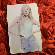 Rose BLACKPINK The Game Edition Celeb KPOP Girl Photo Card Summer Teal picture