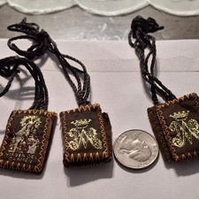 Escapulario Virgen Del Carmen / Scapular Mount Carmel  3 pc picture