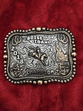 X~Treme Bronc Riding☆2018☆RODEO CHAMPION TROPHY BUCKLE☆Boise Idaho☆Rare☆110 picture