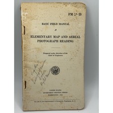War Dept FM 21-25 Elementary Map and Aerial Photograph Reading 1941 ORIGINAL MAP picture