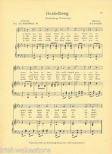 HEIDELBERG COLLEGE Original Vintage Song Sheet c 1927 