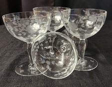 Vintage Glastonbury-Lotus Glass Co. Champagne/Sherbet with 66-1 Gray Cut Florals picture