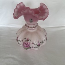 Limited Edition Fenton Glass Rosalee Melon Vase”French Rose” picture