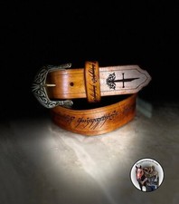 Lord of the Rings Inspired Leather Belt – Hand Crafted Medieval Fantasy Style picture