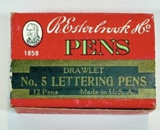 R Esterbrook Co No 5 Lettering Pens Nibs Box of 12 New Complete Opened Box picture